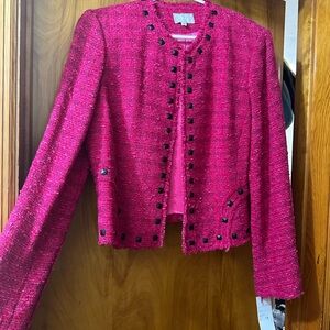 Vintage Thrifted Alberto Makali Pink Tweed Jacket New with Tags